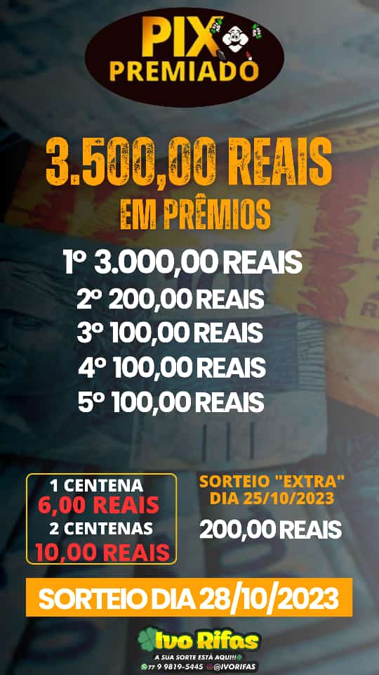 3.500,00 REAIS EM PRÊMIOS EDIÇÃO 4