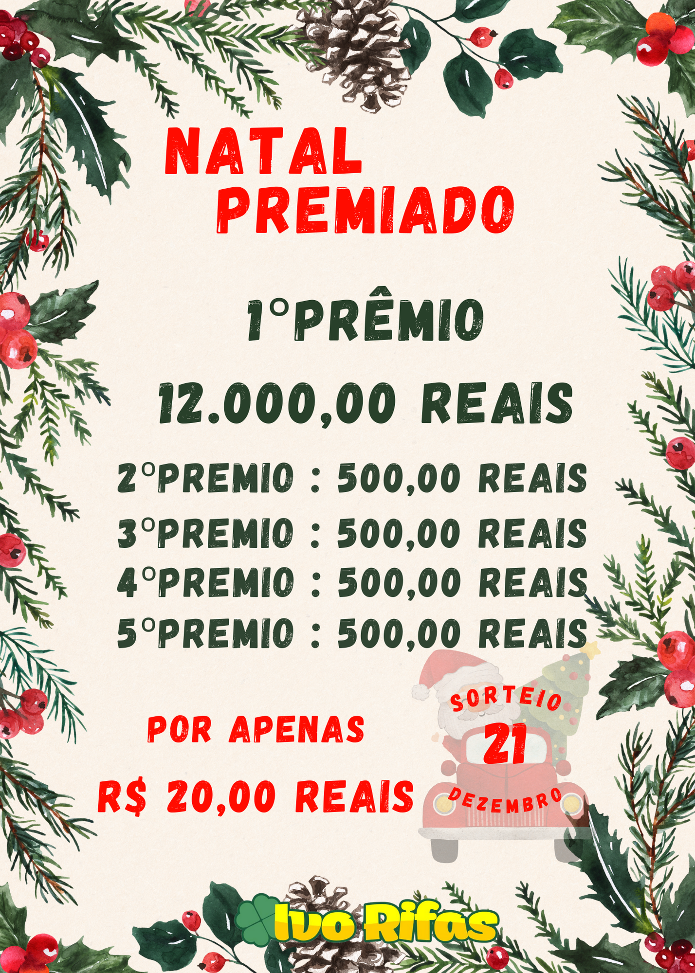 NATAL PREMIADO 14 MIL REAIS EM PRÊMIOS