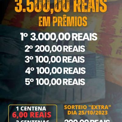 3.500,00 REAIS EM PRÊMIOS EDIÇÃO 4